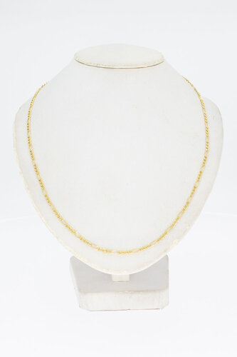 Figarokette 14 Karat Gelbgold - 49,6 cm