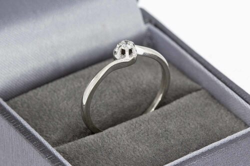 Diamantring 14 Karat Weißgold - 18,4 mm
