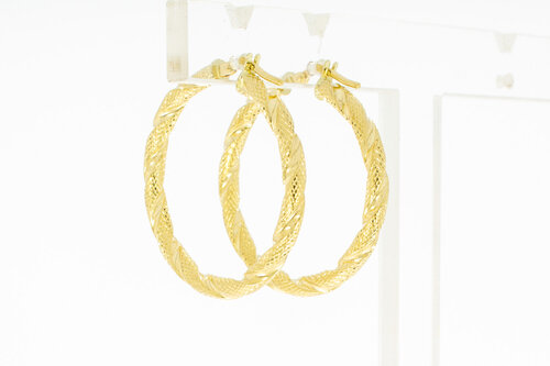 Geprägte Kreolen 18 Karat Gold - 2,9 cm