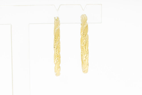 Geprägte Kreolen 18 Karat Gold - 2,9 cm