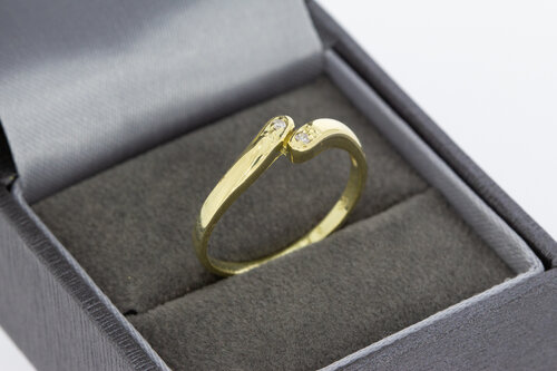 585 Goldring mit Diamant - 18,4 mm