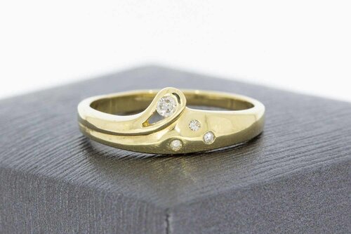 14 Karat Goldring mit Diamant - 17,6 mm