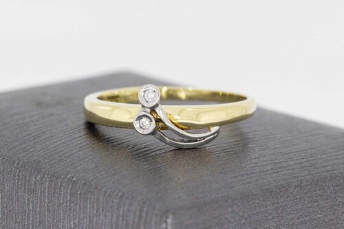 14 Karat Goldring mit Diamant - 17,9 mm