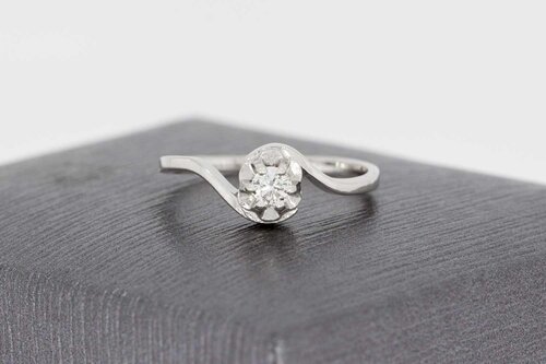 Diamantring 585 WeißGold - 14,2 mm