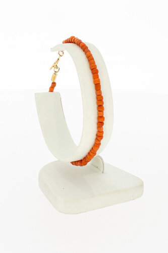 Rotes Korallenarmband 14 Karat Gold