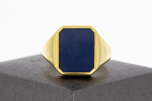 14 Karat Siegelring mit Schichtstein - 22,2 mm
