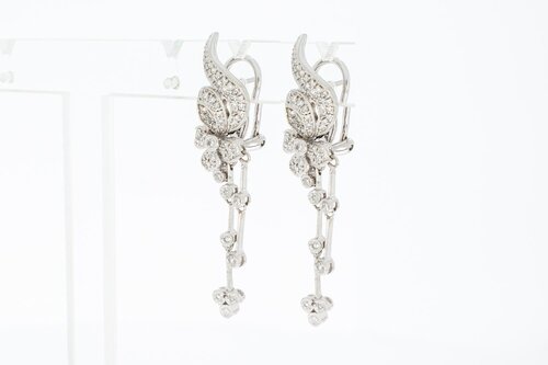 18 Karat Diamant Clip Ohrringe - 4,5 cm