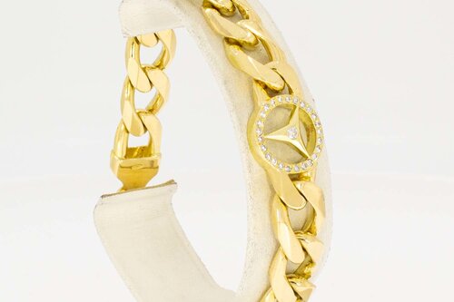Panzer Armband 18 Karat Gelbgold - 21,4 cm