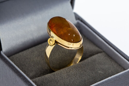 Vintage Bernstein Ring 585 Gold - 16,1 mm