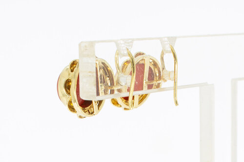 Korallen Ohrringe 585 Gold - 11,4 mm