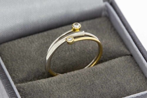 Bicolor 18 Karat Diamant Ring - 16 mm