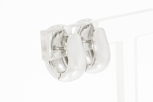 Damen Ohrringe 750 Weißgold - 19,5 mm