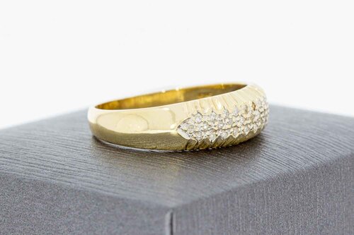 14 Karat Goldring mit Diamant - 19,5 mm
