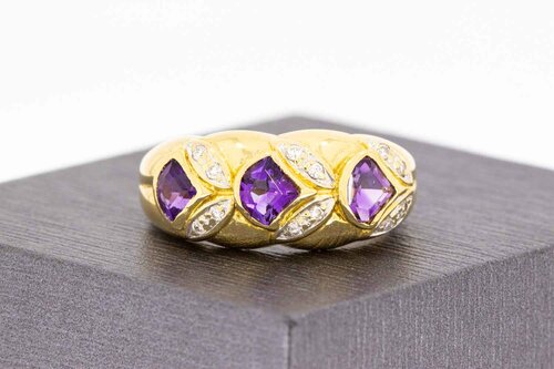 18 Karat Edelstein Goldring - 17,9 mm