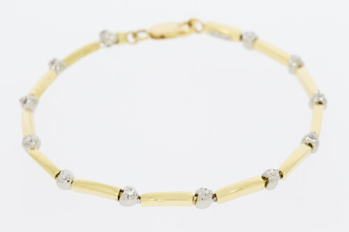 Bicolor 750 Gold Tennis Armband - 19 cm