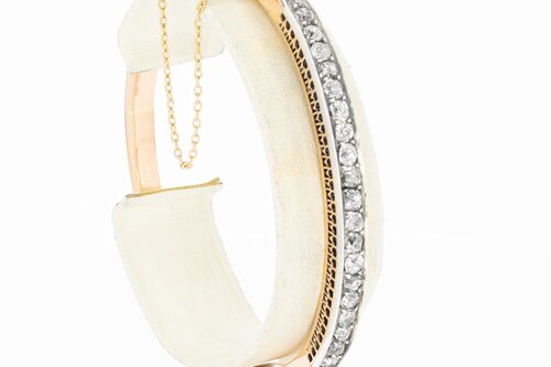 750 Rosé goldene Diamanten Armreif 