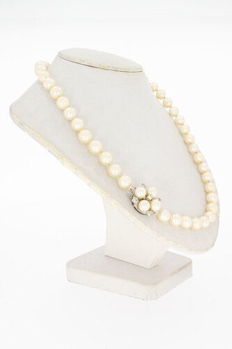 585 Cultivé Perlenkette mit Diamant - 46,4 cm