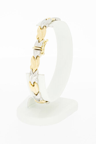 Bicolor goldenes Armband 14 Karat - 19,8 cm