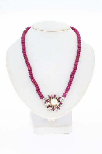 Edelsteinkette mit Gold Verschluss - 52 cm