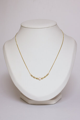 8 Karat Goldkette mit Zirkonia Anhänger - 50 cm