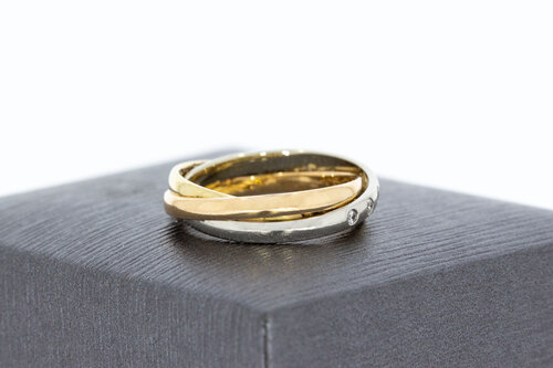 Diamant Crossover Ring 14 Karat - 15,6 mm