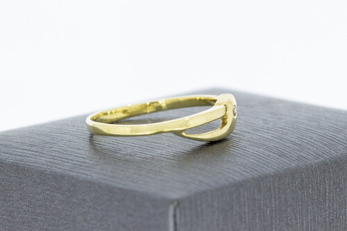 Ring mit Diamant 14 Karat Gold  - 17,4 mm
