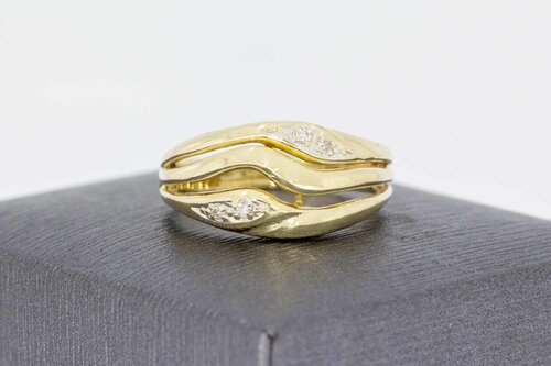 14 Karat Goldring mit Diamant - 18,3 mm