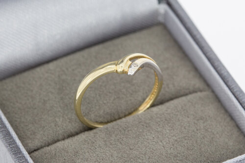 14 Karat Goldring mit Zirkonia - 15,6 mm