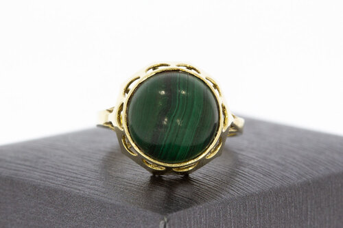 Malachit Ring 14 Karat Gold - 18,4 mm