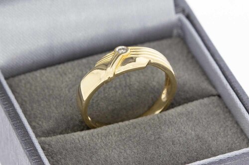 14 Karat Gold Diamantring - 17,5 mm