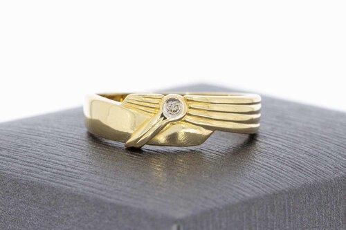 14 Karat Gold Diamantring - 17,5 mm