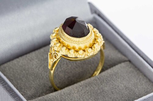 Vintage 14 Karat Gold Granat Damenring - 18,1 mm
