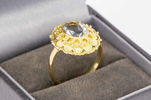 585 Retro Aquamarinring - 17,6 mm