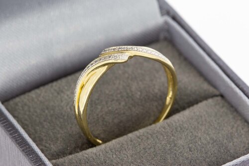 585 bicolor Damen Gold Ring - 19 mm
