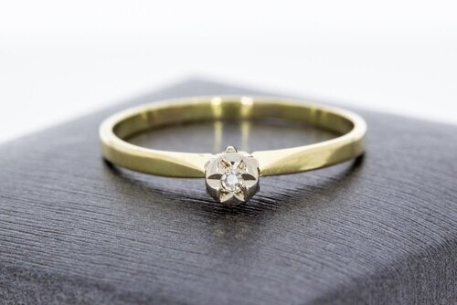 14 Karat bicolor Diamant Ring - 18,9 mm