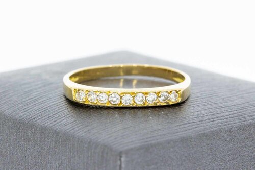14 Karat Goldring mit Zirkonia - 17,9 mm