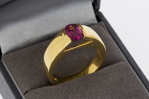 Topas Gold Solitärring 18 Karat - 19 mm