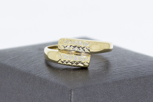 14 Karat bicolor Goldring Damen - 18,7 mm