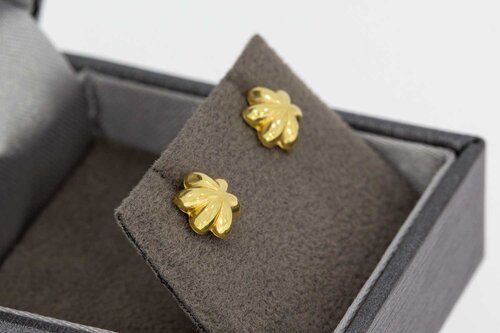 14 Karat gelb goldene Knopf Ohrstecker - 0,7 cm