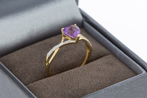 9 Karat Amethyst Damenring - 17,8 mm