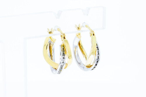 18 Karat bicolor Gold Kreolen - 1,7 cm