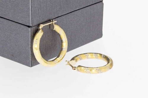 Figurierte 14 Karat Gold Kreolen - 2,1 cm