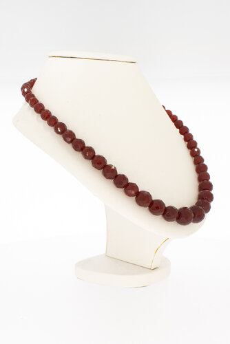 Granaten Kette mit 14 Karat  Goldene Verschluss - 47 cm