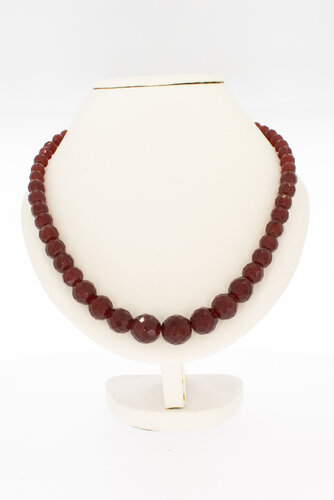 Granaten Kette mit 14 Karat  Goldene Verschluss - 47 cm