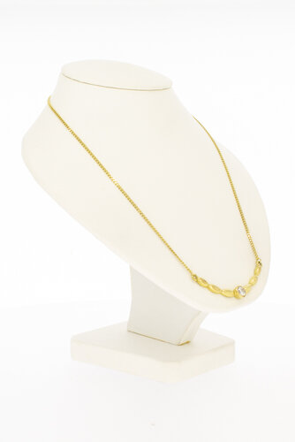 8 Karat Goldkette mit Zirkonia Anhänger - 50 cm 8 Karat Goldkette mit Zirkonia Anhänger - 50 cm