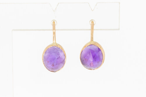 585 Gold Amethyst Anhänger - 1,8 cm