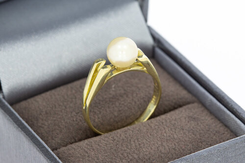 14 Karat Goldene Perlenring - 17,4 mm