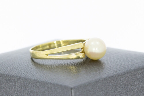 14 Karat Goldene Perlenring - 17,4 mm