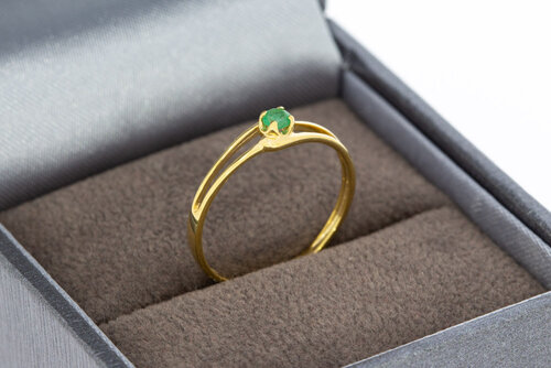 375 Smaragd Damenring - 15,4 mm 375 Smaragd Damenring - 15,4 mm