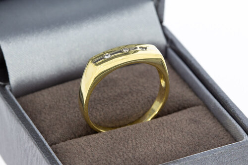 750 Gelb Goldene Pinky Ring - 18,5 mm